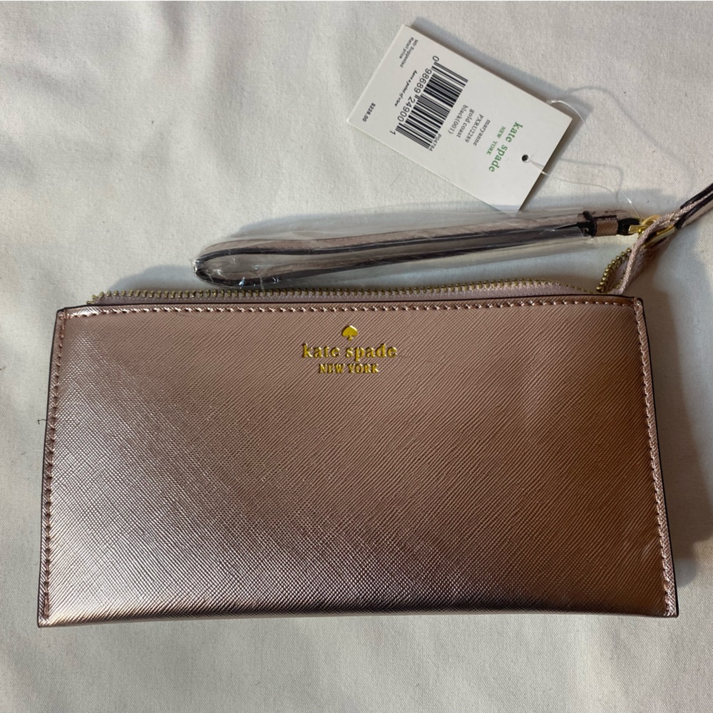 NWT! Kate Spade clutch rose gold